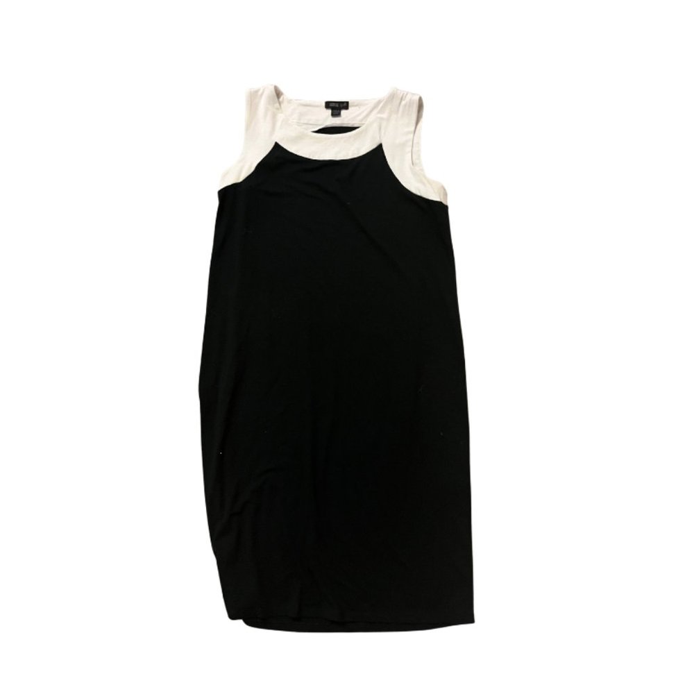 J.Jill Wearever Collection Women Black with White Casual Dress XS Petites.
